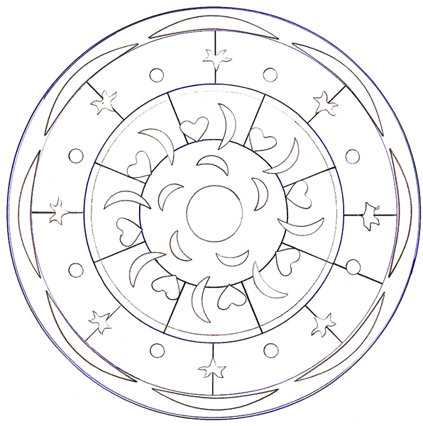 coloriage mandala lune